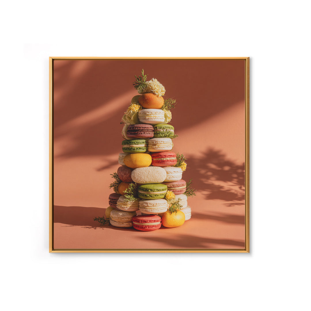 Single Perfect Macaron Tower Canvas Print, Bakery Art, Print, Bakery Decor, Fine Art, Patisserie, Food Art, Kitchen Print, BAK-1x1-99