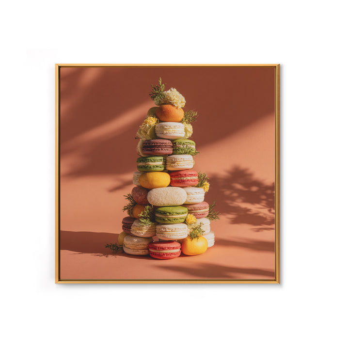 Single Perfect Macaron Tower Canvas Print, Bakery Art, Print, Bakery Decor, Fine Art, Patisserie, Food Art, Kitchen Print, BAK-1x1-99