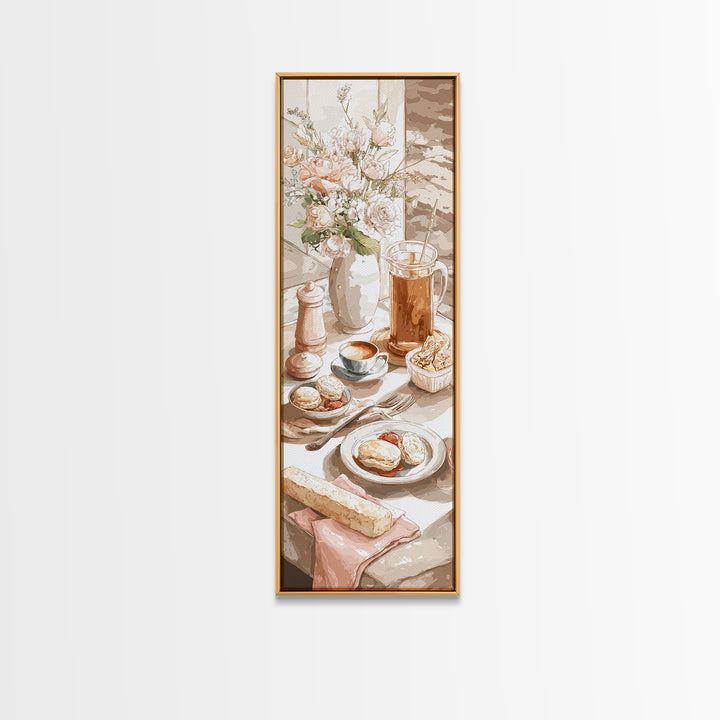 Tea and Scone Arrangement Canvas Print, Bakery Art, Printable Wall Art, Bakery Decor, Fine Art, Patisserie, Coffee Wall Art, BAK-1x3-32