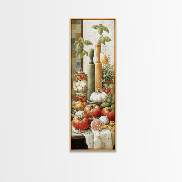 Patisserie Pattern of Rolling Pins and Pastries Canvas Print, Bakery Art, Coffee Wall Art, Bakery Decor, Fine Art, Patisserie, BAK-1x3-33