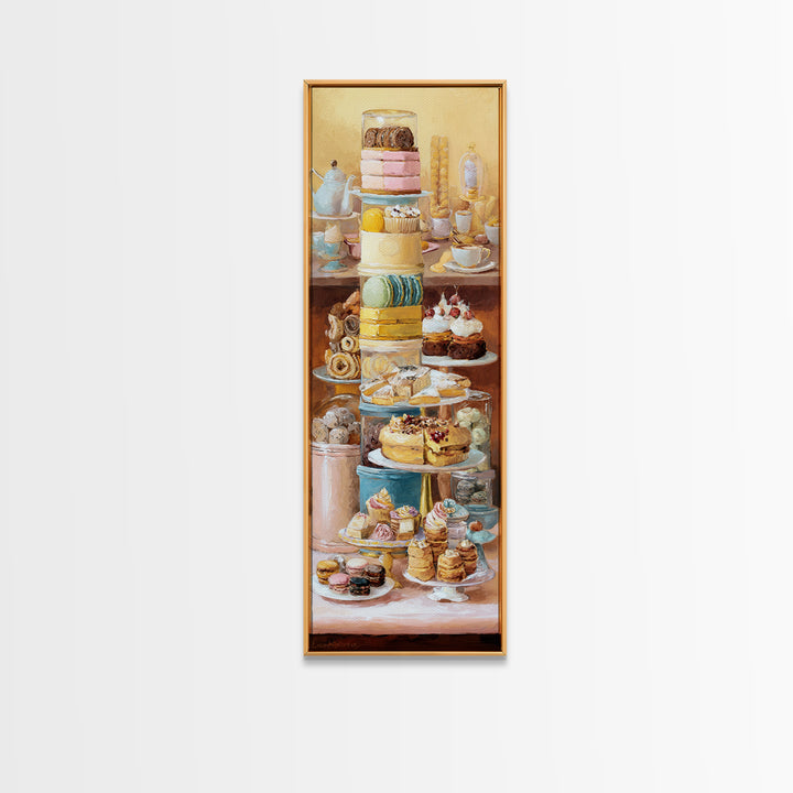 French Patisserie Window Display of Pastel Pastries Canvas Print, Bakery Art, Gallery Decor, Bakery Decor, Fine Art, Patisserie, BAK-1x3-38
