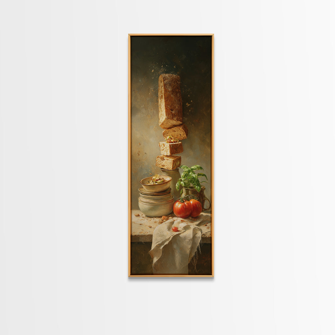 Rustic Loaf of Bread Canvas Print, Bakery Art, Kitchen Wall Decor, Bakery Decor, Fine Art, Patisserie, Whimsical Wall Art, BAK-1x3-40