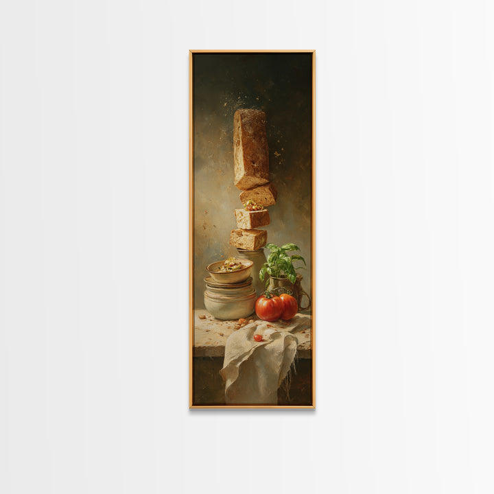 Rustic Loaf of Bread Canvas Print, Bakery Art, Kitchen Wall Decor, Bakery Decor, Fine Art, Patisserie, Whimsical Wall Art, BAK-1x3-40