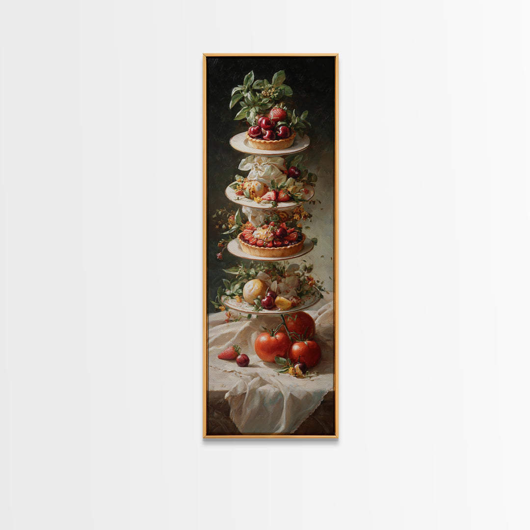 Cherry Tart Still Life Canvas Print, Bakery Art, Printable Wall Art, Bakery Decor, Fine Art, Patisserie, Coffee Wall Art, BAK-1x3-65