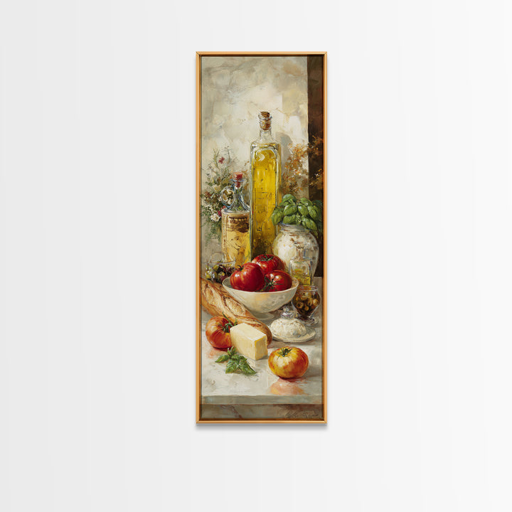 Baguette and Butter Still Life on Marble Canvas Print, Bakery Art, Digital Download Art, Bakery Decor, Fine Art, Patisserie, BAK-1x3-68