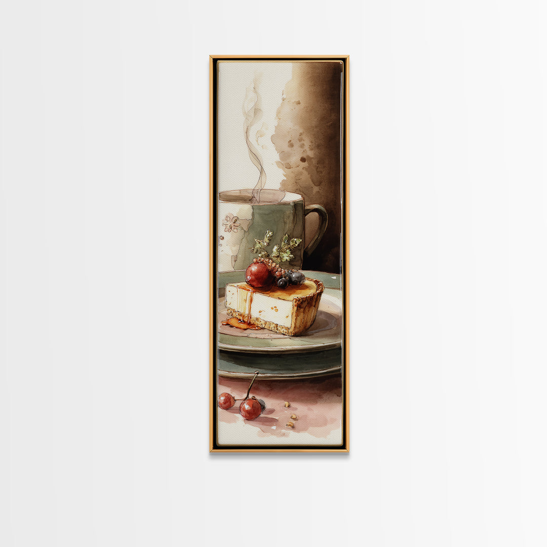 Cherry Tart Still Life Canvas Print, Bakery Art, Kids Art, Bakery Decor, Fine Art, Patisserie, Minimalist Decor, BAK-1x3-89