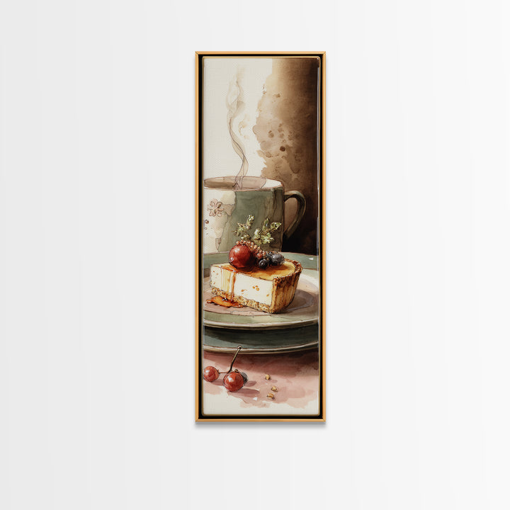Cherry Tart Still Life Canvas Print, Bakery Art, Kids Art, Bakery Decor, Fine Art, Patisserie, Minimalist Decor, BAK-1x3-89