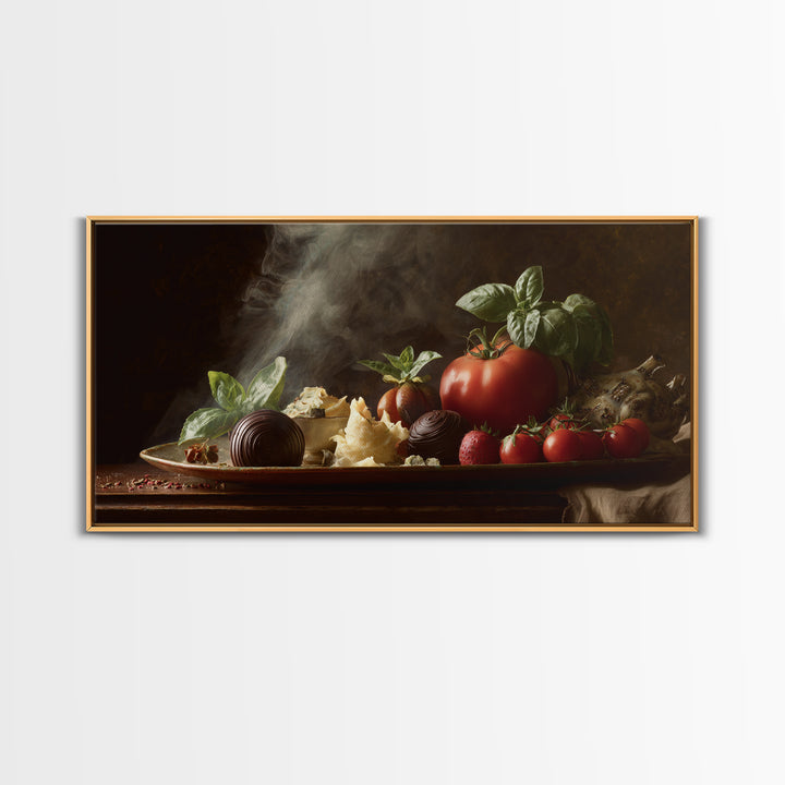 Chocolate Truffle Still Life Canvas Print, Bakery Art, Kitchen Wall Art, Bakery Decor, Oil Painting, Patisserie, BAK-2x1-39
