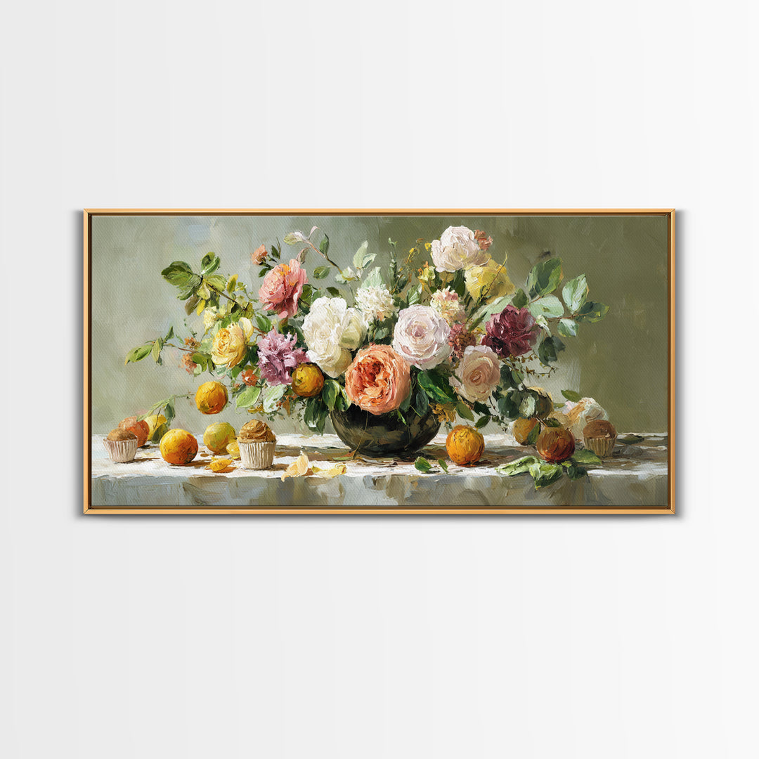 Cupcake Bouquet Painted Framed Canvas Print, Bakery Art, Food Art, Bakery Decor, Watercolor Art, Patisserie, Kids Art, BAK-2x1-51