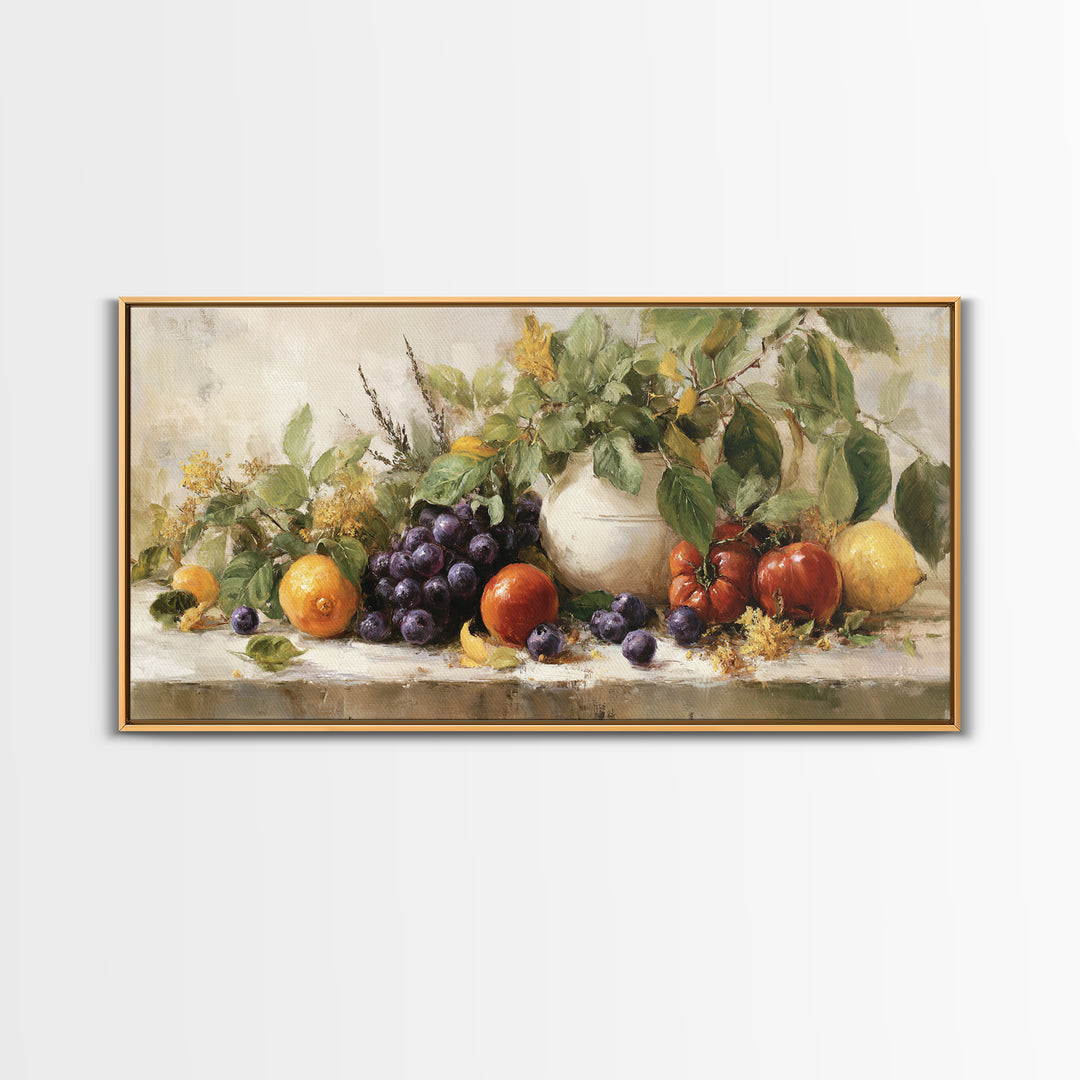 Blueberry Galette with Rustic Farmhouse Texture Framed Canvas Print, Bakery Art, Gallery Decor, Bakery Decor, Patisserie, BAK-2x1-67