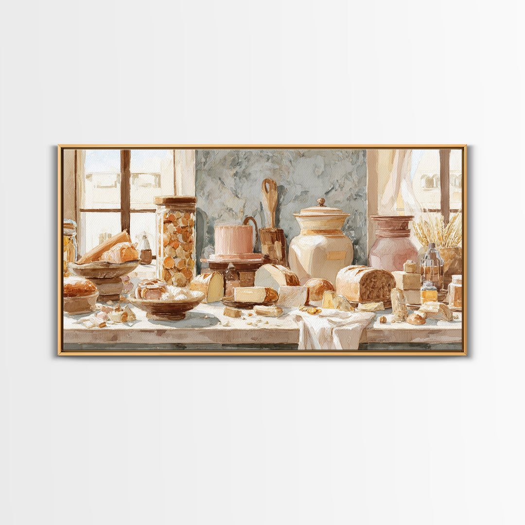 French Patisserie Window Display of Pastel Pastries Canvas Print, Bakery Art, Digital Print, Bakery Decor, Fine Art, Patisserie, BAK-2x1-70