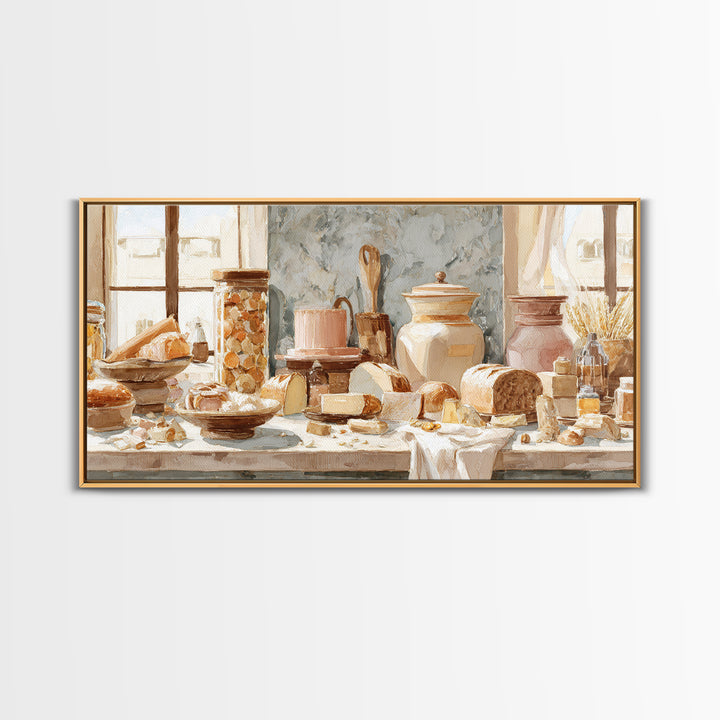 French Patisserie Window Display of Pastel Pastries Canvas Print, Bakery Art, Digital Print, Bakery Decor, Fine Art, Patisserie, BAK-2x1-70