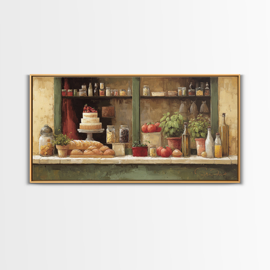 Parisian Dessert Poster Framed Canvas Print, Bakery Art, Kitchen Prints, Bakery Decor, Fine Art, Patisserie, Kids Art, BAK-2x1-92