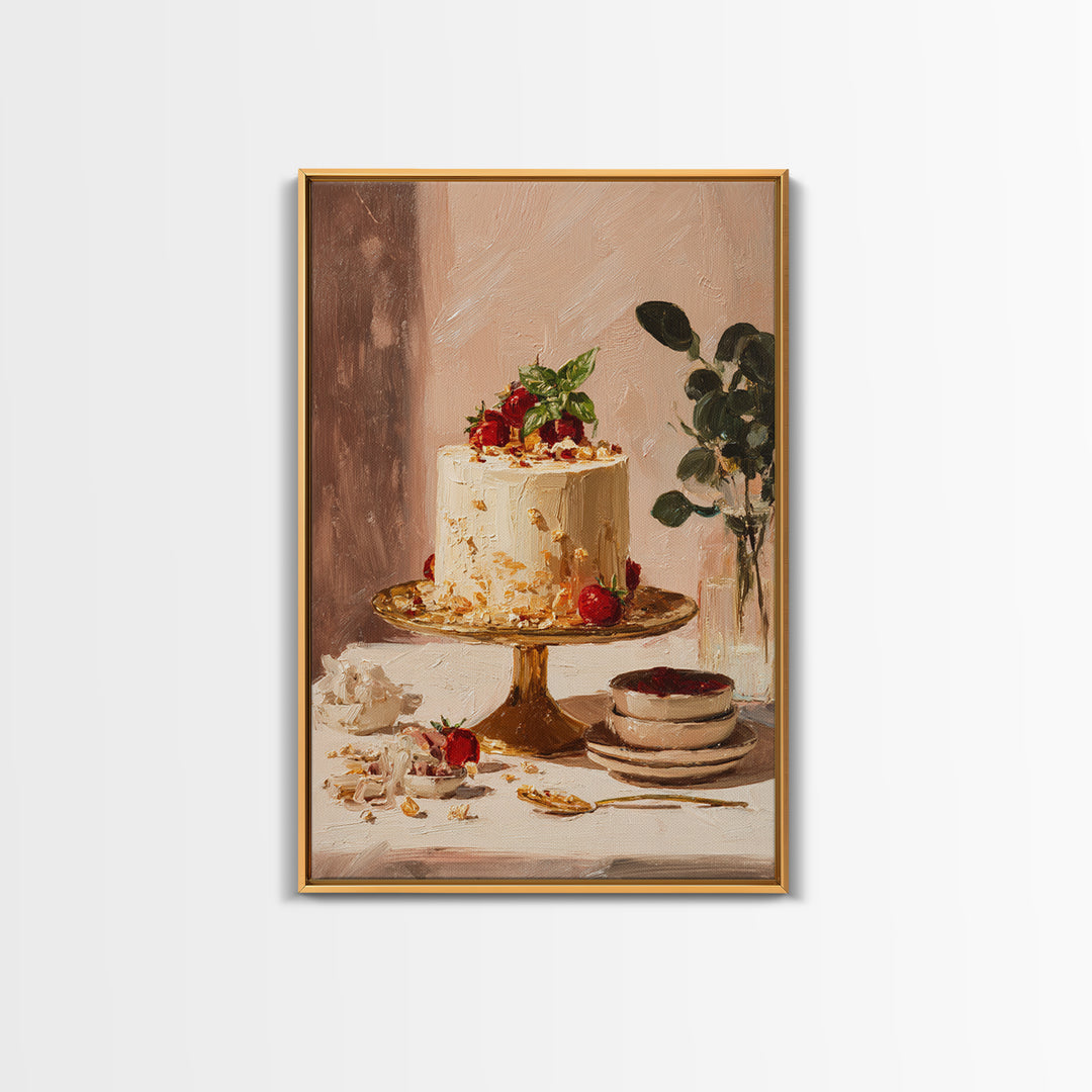 Parisian Dessert Poster Framed Canvas Print, Bakery Art, Bakery, Bakery Decor, Fine Art, Patisserie, Minimalist Decor, BAK-2x3-8