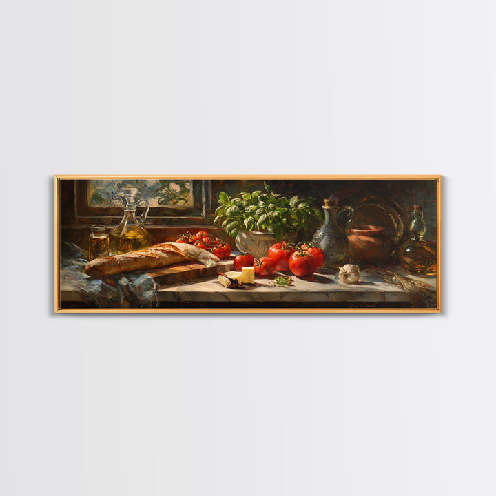 Baguette and Butter Still Life on Marble Canvas Print, Bakery Art, Kids Art, Bakery Decor, Fine Art, Patisserie, BAK-3x1-24