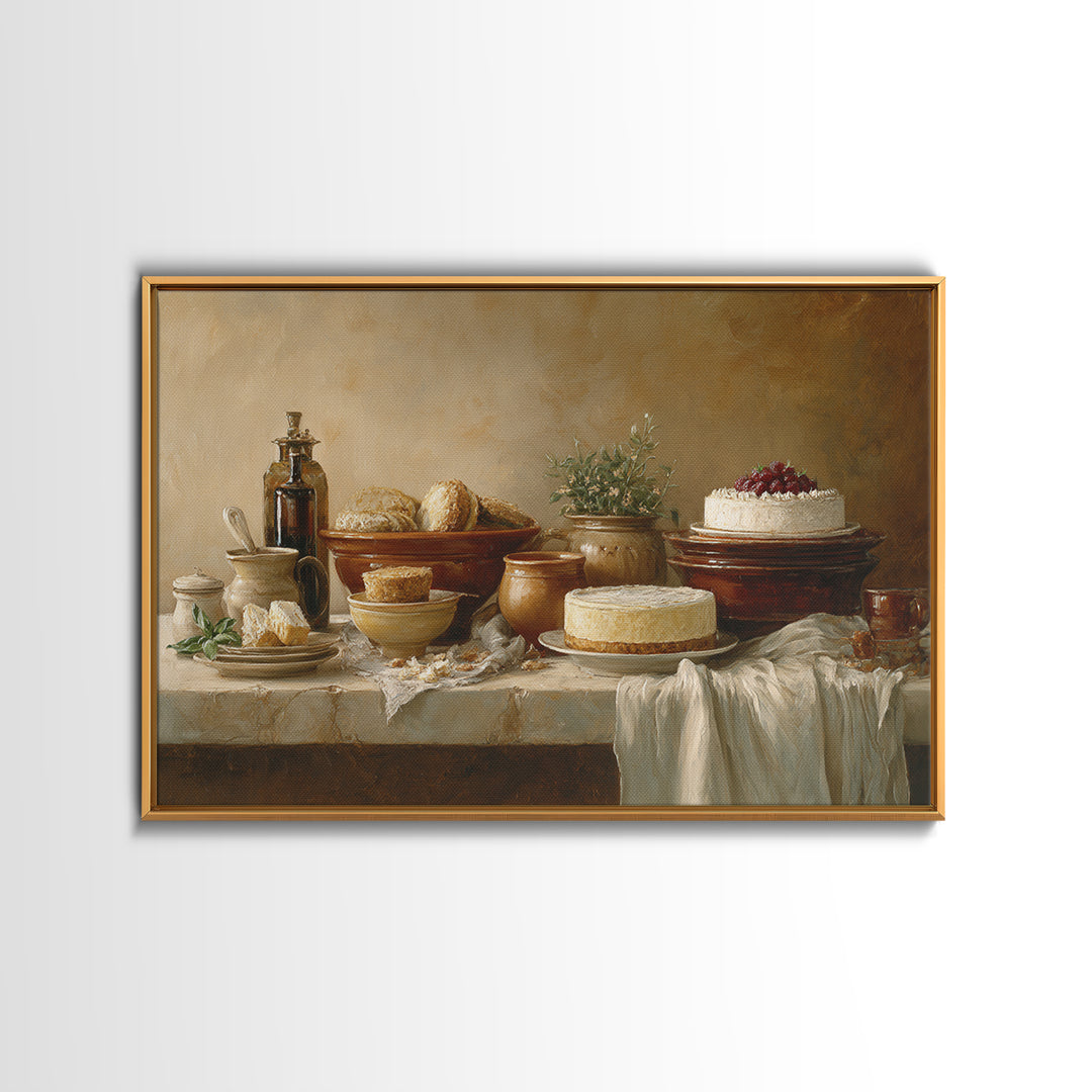 Parisian Dessert Poster Canvas Print, Bakery Art, French Wall Art, Bakery Decor, Fine Art, Patisserie, Room Decor, BAK-3x2-52
