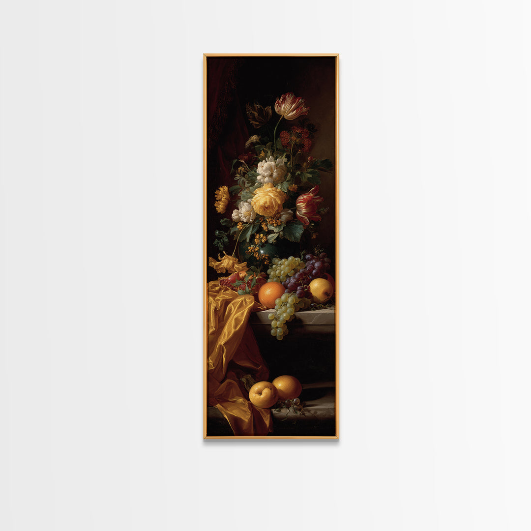 Theatrical Stormy Landscape Framed Canvas Print, Baroque Art, Room Decor Aesthetic, Living Room Decor, Fine Art, Ornate, BAO-1x3-70