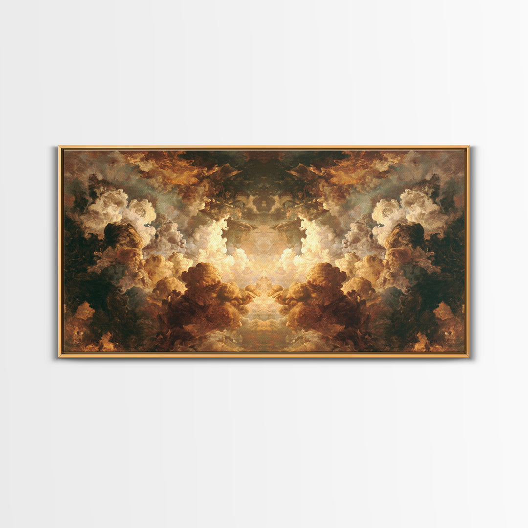 Angelic Hand Reaching Through Clouds Canvas Print, Baroque Art, Gallery Decor, Living Room Decor, Ornate, Minimalist Decor, BAO-2x1-41