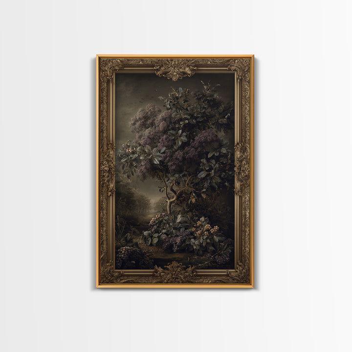 Ornate Gold Frame Illusion Around a Botanical Canvas Print, Baroque Art, Art Print, Living Room Decor, Oil Painting, Ornate, BAO-2x3-65