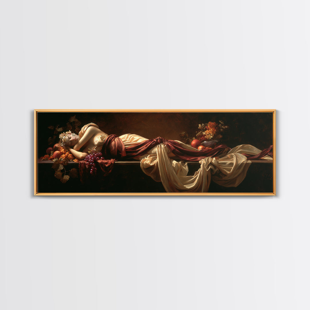 Mythic Goddess Figure Canvas Print, Baroque Art, Statement Artwork, Living Room Decor, Fine Art, Ornate, Painting, BAO-3x1-78