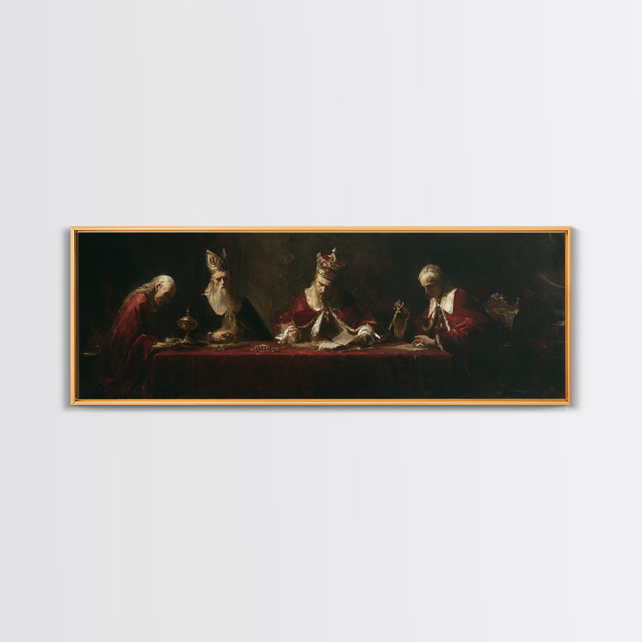 Dark Red Velvet Framed Canvas Print, Baroque Art, Contemporary Art, Living Room Decor, Fine Art, Ornate, 3d Wall Art, BAO-3x1-87