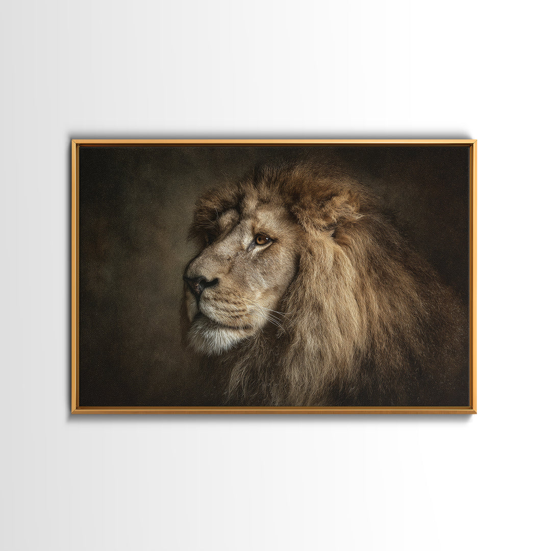 Royal Lion Portrait Canvas Print, Baroque Art, Art, Living Room Decor, Fine Art, Ornate, Modern Wall Art, Living Room Wall Art, BAO-3x2-21