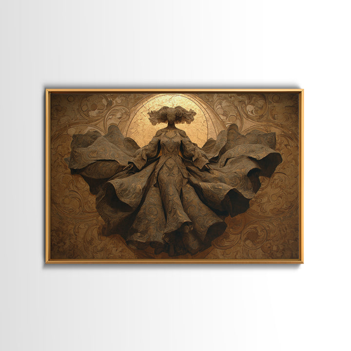 Mythic Goddess Figure Canvas Print, Baroque Art, Art, Living Room Decor, Oil Painting, Ornate, Modern Wall Art, BAO-3x2-42