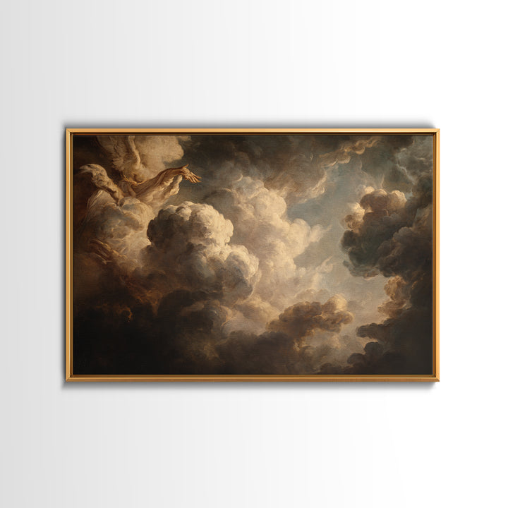 Angelic Hand Reaching Through Clouds Canvas Print, Baroque Art, Printable Art, Living Room Decor, Ornate, Gallery Wall, BAO-3x2-49