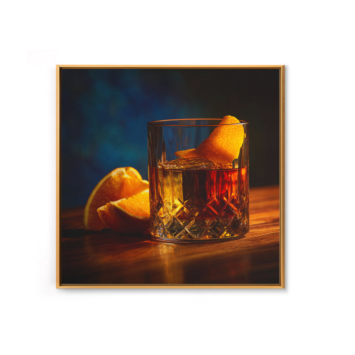 Old Fashioned Cocktail Canvas Print, Bar Art, Room Decor, Bar Decor, Fine Art, Kitchen Decor, Bar Cart, Kitchen Wall Art, BAR-1x1-49