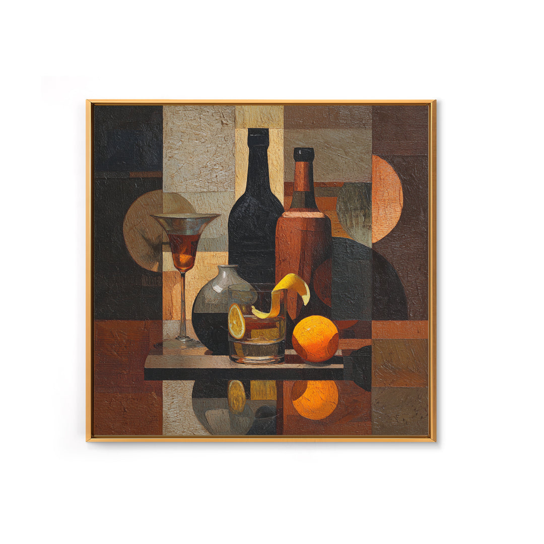 Retro Happy Hour Poster Framed Canvas Print, Bar Art, Digital Print, Bar Decor, Fine Art, Coffee Wall Art, Living Room Art, BAR-1x1-56