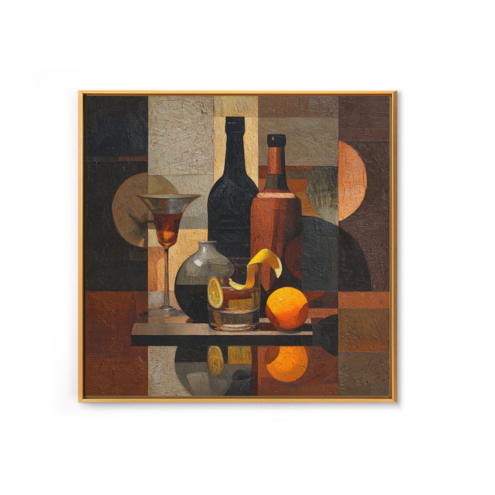 Retro Happy Hour Poster Framed Canvas Print, Bar Art, Digital Print, Bar Decor, Fine Art, Coffee Wall Art, Living Room Art, BAR-1x1-56