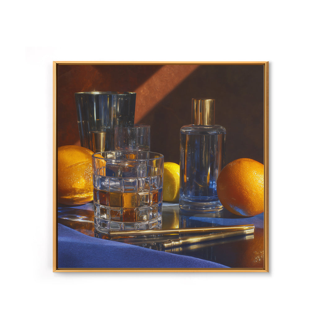 Smoked Glassware Study Canvas Print, Bar Art, Fine Art Print, Bar Decor, Fine Art, Metal Wall Art, Canvas Wall Art, BAR-1x1-95