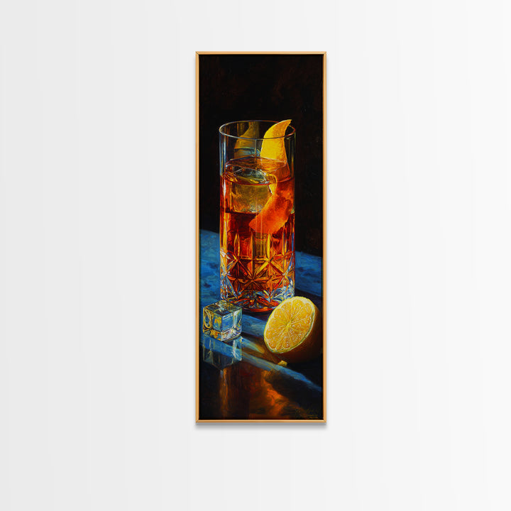 Old Fashioned Cocktail Canvas Print, Bar Art, Minimalist Decor, Bar Decor, Fine Art, Digital Print, Apartment Decor, BAR-1x3-37