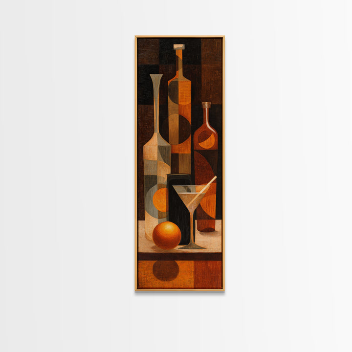 Retro Happy Hour Poster Canvas Print, Bar Art, Kitchen Decor, Bar Decor, Fine Art, Bar Signs, Kitchen Print, BAR-1x3-44