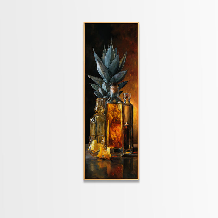 Tequila Agave Plant Study Canvas Print, Bar Art, Bar Cart, Bar Decor, Fine Art, Kitchen Print, Coffee Wall Art, BAR-1x3-48