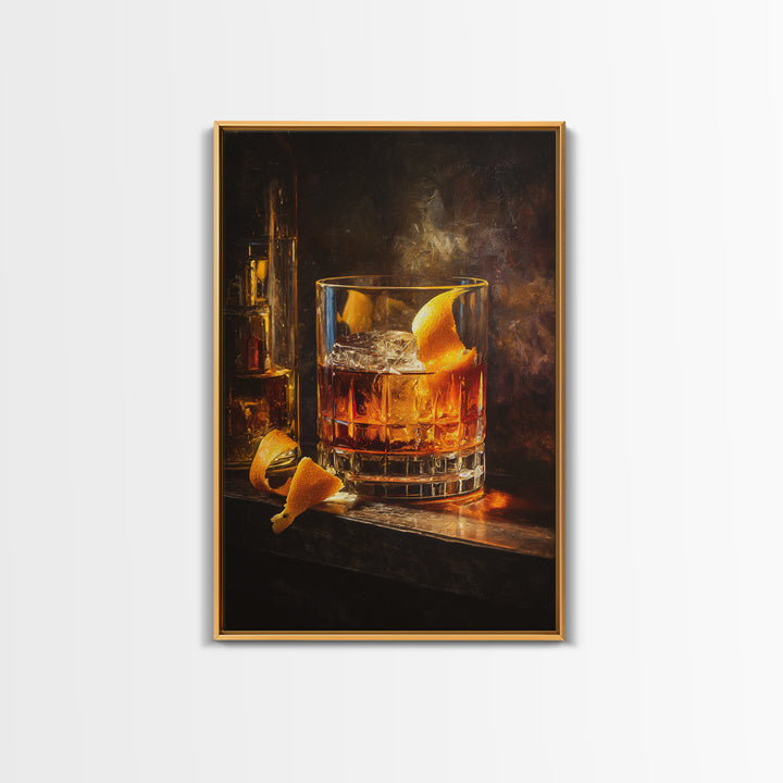 Cocktail Recipe Diagram Styled as Elegant Art Framed Canvas Print, Bar Art, Art Print, Bar Decor, Fine Art, Kitchen Wall Decor, BAR-2x3-100