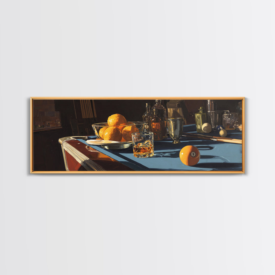 Pool Hall Eight Ball Canvas Print, Bar Art, Kitchen Wall Art, Bar Decor, Fine Art, Coffee Wall Art, Living Room Art, BAR-3x1-83