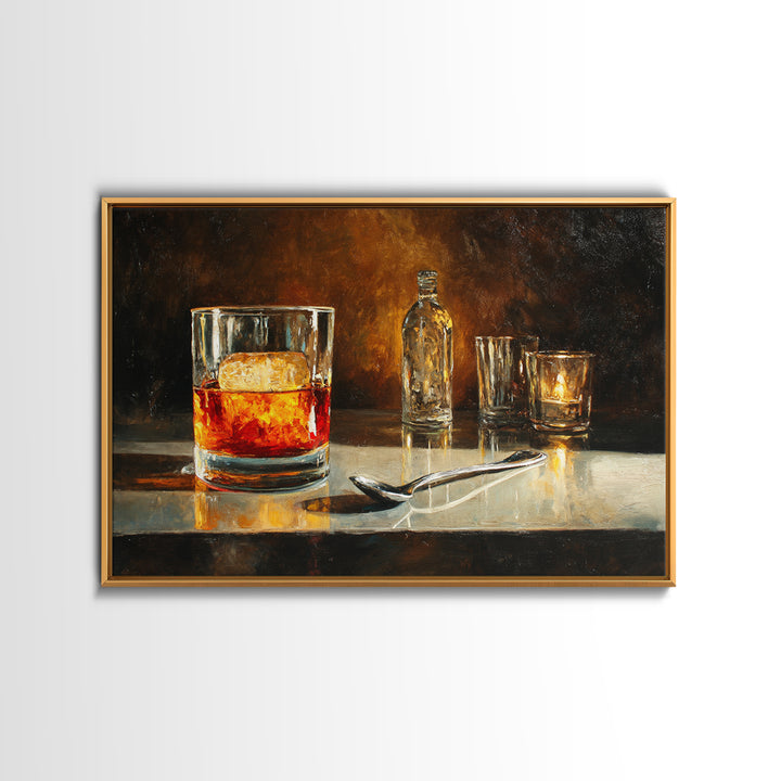 Orange Bitters and Bar Spoon Still Life Canvas Print, Bar Art, Bar Signs, Bar Decor, Fine Art, Modern Decor, BAR-3x2-1