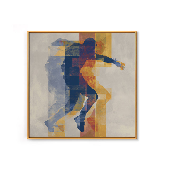 Large Monochrome Sports Action Figure Silhouette Framed Canvas Print, Basement Art, Bar Decor, Living Room Decor, Retreat, BAS-1x1-16