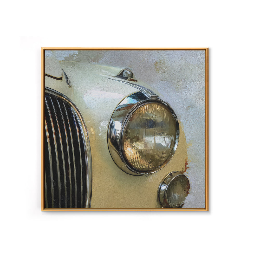 Classic Car Front Grill Closeup Canvas Print, Basement Art, Digital Art Download, Living Room Decor, Oil Painting, Retreat, BAS-1x1-22