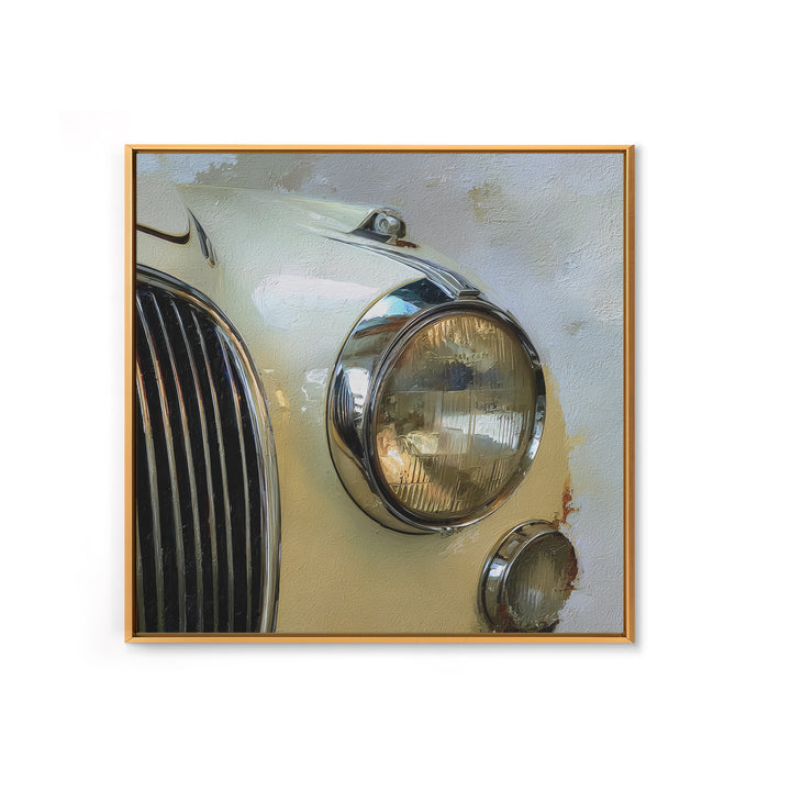 Classic Car Front Grill Closeup Canvas Print, Basement Art, Digital Art Download, Living Room Decor, Oil Painting, Retreat, BAS-1x1-22