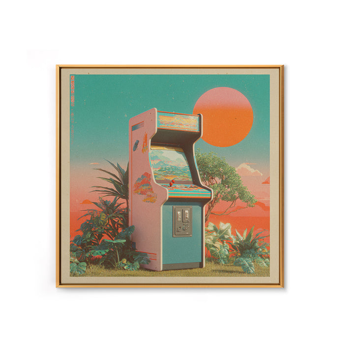 Retro Arcade Cabinet Graphic Canvas Print, Basement Art, Modern Decor, Living Room Decor, Fine Art, Retreat, Home Decor, BAS-1x1-25