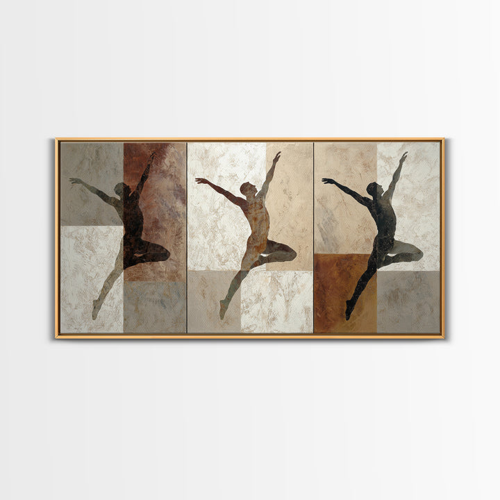 Large Monochrome Sports Action Figure Silhouette Canvas Print, Basement Art, Wall Art, Living Room Decor, Fine Art, Retreat, BAS-2x1-36