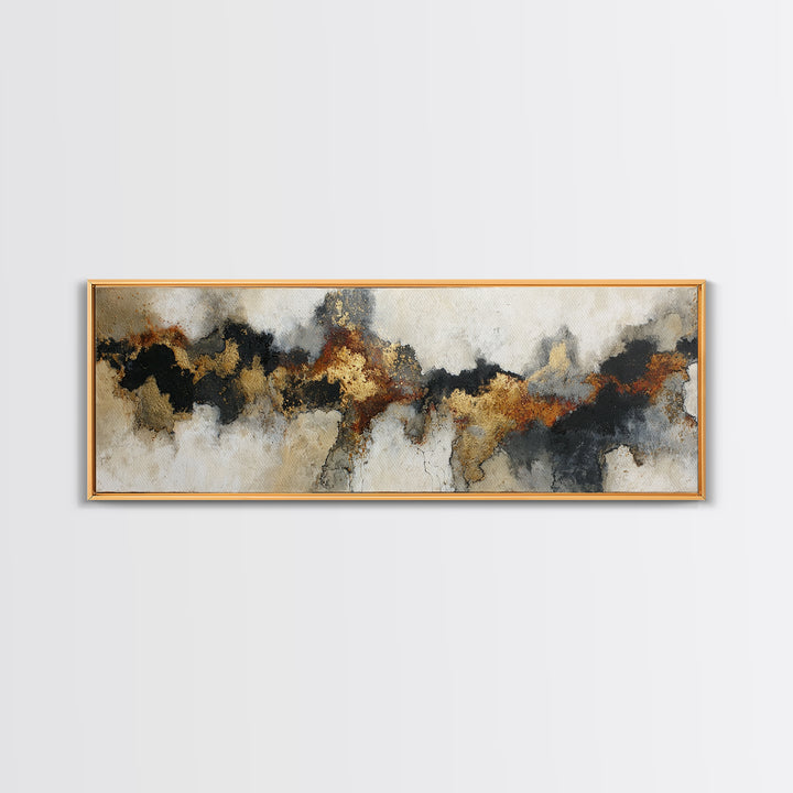 Moody Abstract Flames and Smoke Composition Canvas Print, Basement Art, Gallery Decor, Living Room Decor, Fine Art, Retreat, BAS-3x1-40