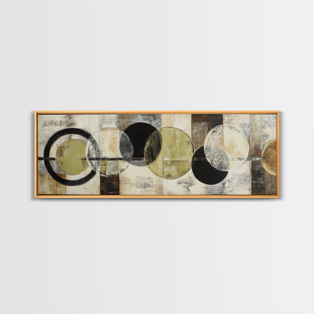 Vinyl Record and Headphones on Worn Wood Framed Canvas Print, Basement Art, Rustic Decor, Living Room Decor, Fine Art, Retreat, BAS-3x1-73