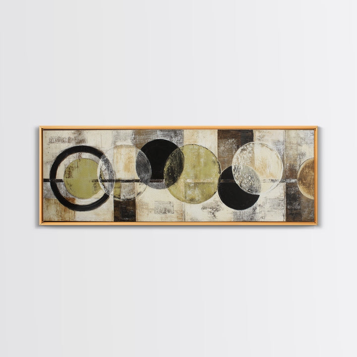 Vinyl Record and Headphones on Worn Wood Framed Canvas Print, Basement Art, Rustic Decor, Living Room Decor, Fine Art, Retreat, BAS-3x1-73