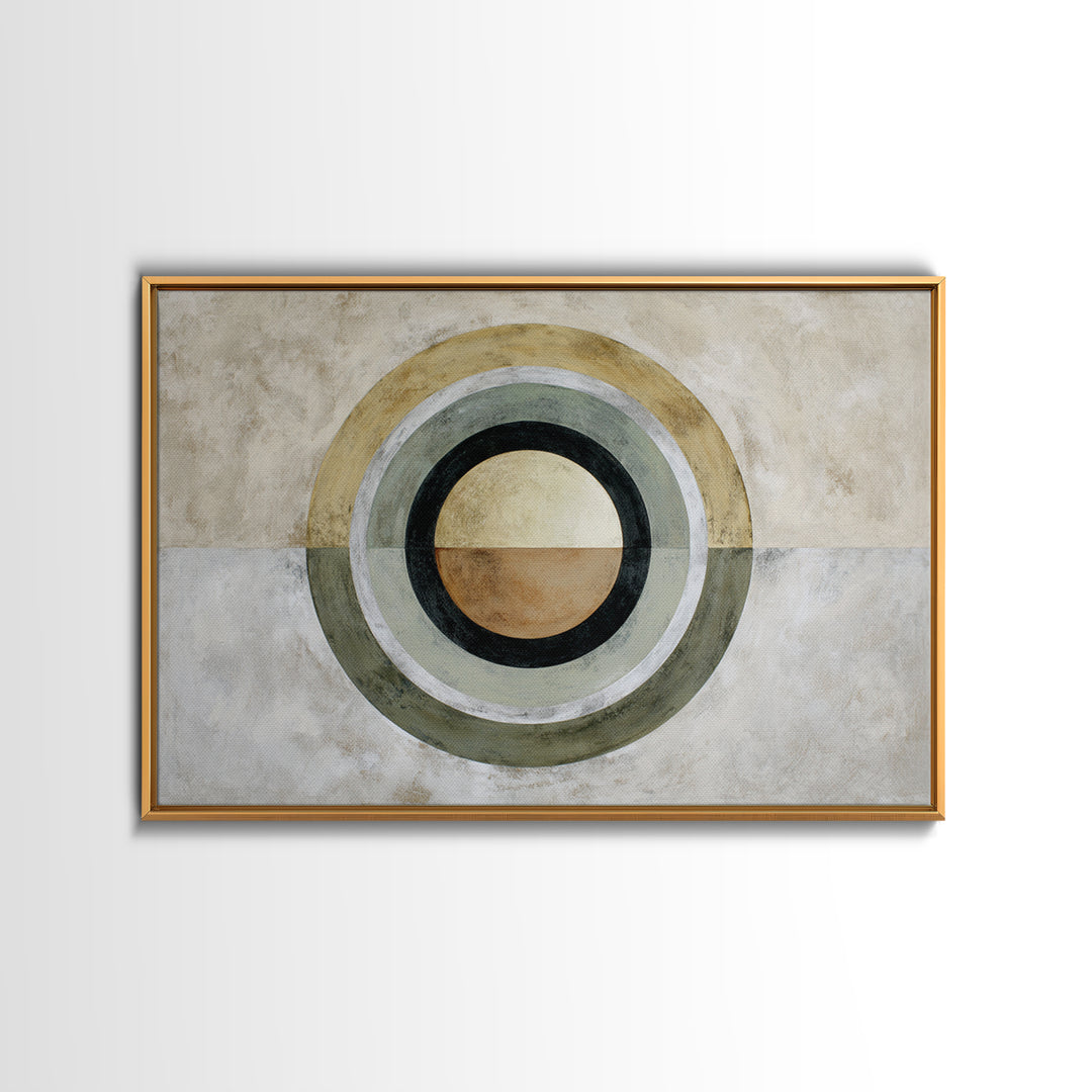 Dartboard Circular Color Composition Framed Canvas Print, Basement Art, Custom Wall Art, Living Room Decor, Fine Art, Retreat, BAS-3x2-70