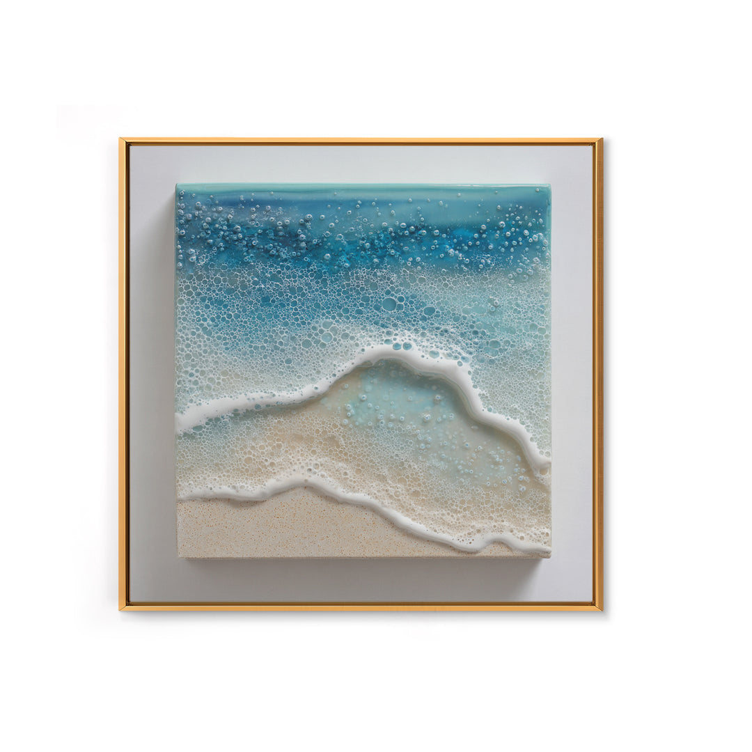 Calming Blue Ocean Wave Study Framed Canvas Print, Bathroom Art, Retro Wall Art, Bathroom Decor, Fine Art, Spa, Modern Decor, BAT-1x1-1