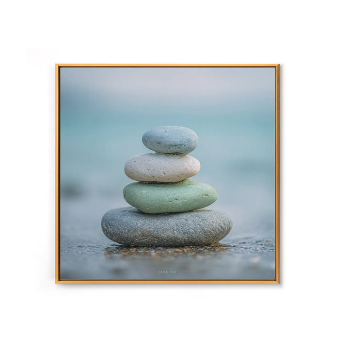 Monochrome Pebble Stack Framed Canvas Print, Bathroom Art, Bathroom Art Decor, Bathroom Decor, Oil Painting, Spa, Boho Decor, BAT-1x1-37