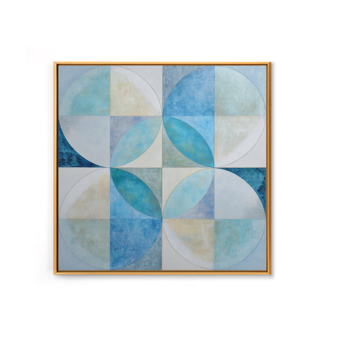 Clean Geometric Forms Canvas Print, Bathroom Art, Bathroom Wallpaper, Bathroom Decor, Abstract Art, Spa, Luxury Decor, BAT-1x1-45